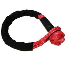 자동차 견인고리 합성 오프로드 트레일러 밧줄 1/2inch x 22 인치 소프트 걸쇠 38000 파운드 자동차 ATV 복, 01 1 Pack  Red