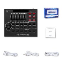 K3NB 오디오 믹서 사운드 카드 USB 외부 보드 라이브 DSP 칩 잡음 제거 키트 대부분의 음악 app와 호환 가능, 없음