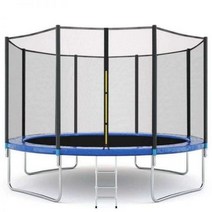성인트램펄린 성인방방 에어보드 야외 Trampoline 안전망 보호 그물 안뜰 울타리 귀여운 액세서리 PVC, 10FT 8 수직 극