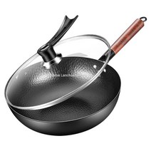 가벼운 경질 웍 이연복웍 인덕션 웤 대형 철 인덕션용 궁중팬 백종원 팬 중국, 32cm 프라이팬+유리덮개(인덕션x)