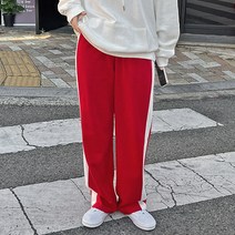 핫핑 사이드롱트랙 밴딩와이드 일자팬츠