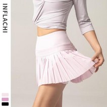 테니스연습기 테니스볼머신 테니스용품 여성 스포츠 테니스 스커트 골프 피트니스 반바지 하이 웨이스트 운동 달리, Light Pink+XL