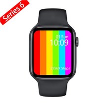 스마트워치 헬스워치 웨어러블 2022 i smart watch series 7 iwo w37 pro 남성 여성 smartwatch serie 6 스포츠 피트니스 팔찌 for, w26-블랙, 44mm