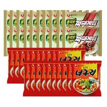 [킹스랜드] 농심 너구리 얼큰한맛 20개 + 농심 짜파게티 20개, 1개