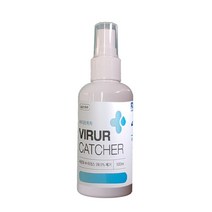바이러캐쳐 100ml 살균 소독제 손 피부 뿌리는 스프레이 차아염소산수 바이러스 제거 소독약 액 방역 탈취제 미산성 무자극 무취 무색, 1개