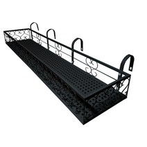 모칸도 베란다 화분걸이대 (직각형 120x25cm고층용) 고리 4개형, 01.화분걸이대(직각형/120x25)_블랙