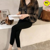 민자이모 체크 여성셔츠 여성오피스룩 여성 셔츠블라우스