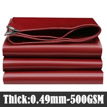 방수포 천막 튼튼한 캔버스 방수 코팅 야외 캠핑 퍼골라 자외선 트럭 캐노피, 125.Wine Red-500G - 1.9x3.9m