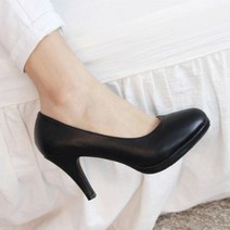 여성용 9cm 높은 굽 하이힐 레더 베이직 정장 구두