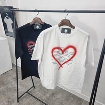 데일리 핸드스프레이 하트 포인트 레터링 박스 남자 티셔츠 3컬러