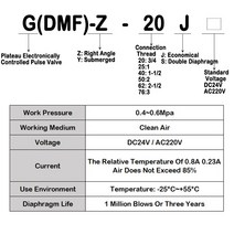 DMF-Z-20S/25/40/50J 직각 백 공압 집진기 DC24V 솔레노이드 밸브 펄스 1 인치, [04] DMF-Z-25J AC220V