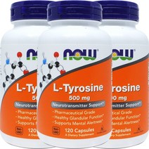 3병 Now Foods 나우 푸드 L 타이로신 티로신 500mg 120 캡슐