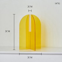 꽃병 생화 조화 화병 아크릴 꽃병 플라스 투명 적 모양의 꽃 컨테이 방꾸미기 데코 소품, 04 Large Yellow Vase