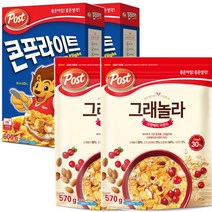포스트 콘푸라이트600g x2개 + 그래놀라 크랜베리아몬드 570g x2개 시리얼 / 씨리얼 콘푸로스트 콘프라이트 콘프레이크, 1개