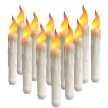 밀랍초 천연 기도 초전기 무불꽃 긴 LED 촛불 조명 황색 웨딩 파티 교회 장식 높이 촛대 램프 6/12, 02 12Pcs Without Remote