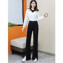 가을 겨울 드레이프 슬림핏 캐시미어 라이크 와이드 팬츠 여 와이드 일자 슬랙스 슬림핏 캐주얼 팬츠 도매