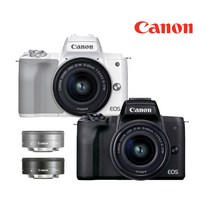 캐논 정품 EOS M50 Mark II (15-45+22mm) 더블렌즈 KIT, 블랙
