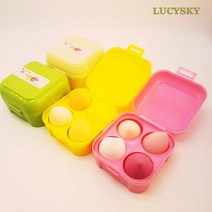 메이크업용품 에그퍼프 4종세트 LucySky 루시스카이 달걀박스증정 풀세트 여행용 패키지, 핑크
