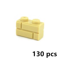 롱브릭타일 접착식파벽돌 파벽돌 DIY 빌딩 블록 벽 그림 벽돌 1x2 1x3 1x4 L 도트 교육 크리 에이 티브 건, 03 beige 1X2 130pcs
