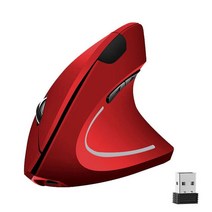 손목마우스 레이저마우스 무소음마우스 인체 공학적 수직 무선 마우스 2.4G 게임 콘솔 오른손 또는 왼손, 03 Red, 한개옵션1
