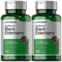 호바흐 블랙 엘더베리 Elderberry 2000mg 180캡슐 2개
