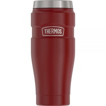 THERMOS 스테인리스 킹 진공 보온 여행용 텀블러 16 oz 매트 그린, Rustic Red