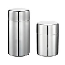 휴대용 스테인레스 스틸 차 용기 밀폐 뚜껑 미니 클래식 은색 주석 보관 캔 400/550ml, 02 S