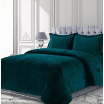 Dhruvi Bedding 벨벳 이불 세트 퀸 크링클 크러시드 웜 3피스 500 GSM 틸 블루 베니스 러쉬 베드 (이불 + 베개 커버 2개)203298