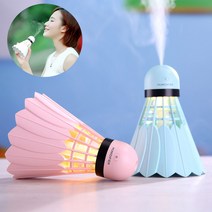 Mingjin 미니 배드민턴 가습기 USB 에어 디퓨저 LED 야간 조명 홈 오피스 용, Pink