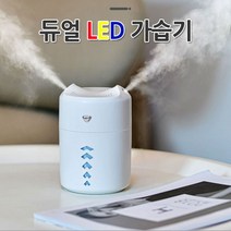 양방향 듀얼 LED 가습기 저소음 선풍기 타이머 무드등, LED듀얼usb가습기-핑크