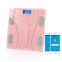 블루투스 체지방 스케일 무선 욕실 바닥 스마트 전자 디지털 스케일 밸런스 바디 구성 분석기 스마트 폰 App, Pink