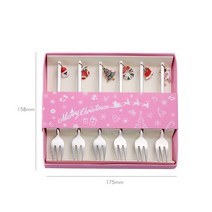 도매 크리스마스 커피 스푼 & 포크 세트 저어 숟가락 크리 에이 티브 디저트 차 삽 선물 상자, 04 silver with box