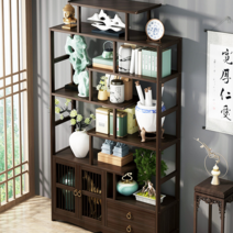 원목진열장 골동품 장식장 거실 찻잔 수석 상장 전시, 월넛색상 C버전 길이 78cm