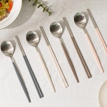 [우수상품]^^&&^^ 국산 스텐 예쁜 가족수저세트 신혼부부 숟가락 젇가락 수저세트 디자인 수저 젓가락 모던, 본상품선택, 보르도 연브라운, 본상품선택