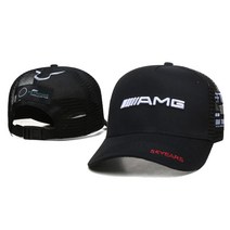 남녀공용 야구모자 볼캡 크리에이티브 야외 스포츠 F1 레이싱 카 팀 모자 야구 모자 할로우 그리드 자수 스냅백 메르세데스 amg 로고 비즈니스 선물용