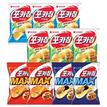 오리온 포카칩 4종 세트(오리지널 66g 3개+어니언 3개+MAX 레드스파이시 60g 2개+ MAX 블랙트러플 2개), 포카칩4종세트