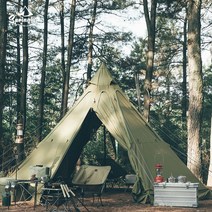 면텐트 겨울용텐트 돔쉘터 몽골 TC면 사계절캠핑 낚시, 육군 녹색 팔각형 피라미드