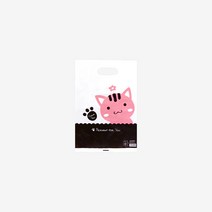 피크닉앤패키지 복주머니상자 추석송편떡포장상자 화과자상자, 애니멀비닐백/고양이/소5장