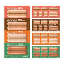 헬스앤뷰티 닭가슴살 소시지 (불갈비향 8팩 + 훈제 8팩 + 치즈맛 7팩 + 청양고추맛 7팩 / 총 30팩), 혼합, 30팩, 100g