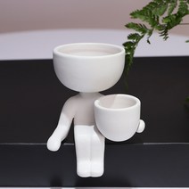 공중부양화분 자기부상 장식품 창의적인 귀여운 모조 휴머노이드 세라믹 화분 다육 공예품 꽃병 홈 데코 맞춤형 선물 도매, B