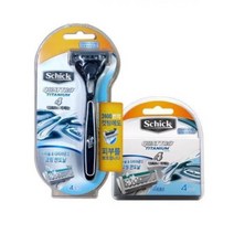 쉬크 쿼트로 티타늄면도기/면도날(4중날4개입) 택1, 면도기, 4개