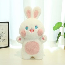 토끼 뽀글이 피규어 큐티 쿠션 선물 인형, 블랙