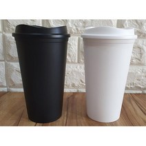 리유저블 텀플러 친환경 가벼운 티텀블러 대형텀블러, 화이트블랙