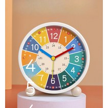 디자인 인테리어 교육용 탁상용 시계 테이블 학생 학습 초침 분침 테이블용 벽결이, 04. 곰돌이-화이트