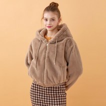 [22 신상] 페이크레더 밴딩 퍼 후드 점퍼 (TFMZZ2154)