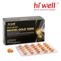 Hi Well Premium Mussel Gold 12000 100Softgels 하이웰 프리미엄 초록입홍합 골드 12000 100소프