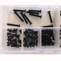 Torx 나사 플랫 헤드 볼트 기계 (M4) 검정 6-16mm 길이 세트 50 개 구색, 한개옵션0