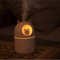신생아 아기 가습기 300ml 미니 usb 고양이 무드등 저소음, 고양이가습기-핑크