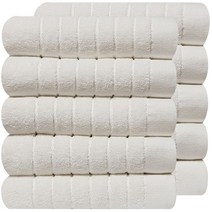 호텔수건 스트라이프 200g, 10장 밀크화이트+밀크화이트, 1개