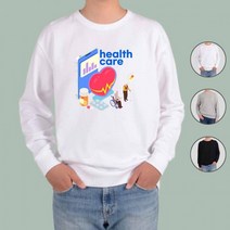 디자인티셔츠 아토 원격진료 헬스케어 건강 20 맨투맨 후드티, 맨투맨화이트_S